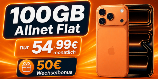 iPhone 17 Pro für einmalig 199€ mit 100GB Telekom Allnet Flat und 50€ Wechselbonus nur 54.99 monatlich