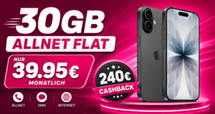 iPhone 17 für einmalig 179 Euro mit 30GB Telekom Allnet Flat & 240€ Cashback nur 39.95€ monatlich