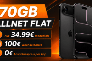 iPhone Air für einmalig 99€ mit 70GB Allnet Flat und 100€ Wechselbonus nur 34.99€ monatlich