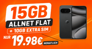 Google Pixel 10 Pro für einmalig 129€ mit 15GB Allnet Flat (+10GB extra SIM) nur 19.98€ monatlich