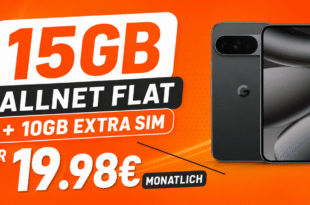 Google Pixel 10 Pro für einmalig 129€ mit 15GB Allnet Flatrate (+10GB extra SIM) nur 19.98€ monatlich
