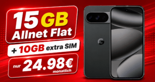 Google Pixel 10 Pro mit 15GB Allnet Flat (+10GB extra SIM) nur 24.98 Euro monatlich