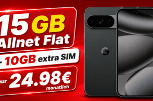 Google Pixel 10 Pro mit 15GB Allnet Flat (+10GB extra SIM) nur 24.98 Euro monatlich