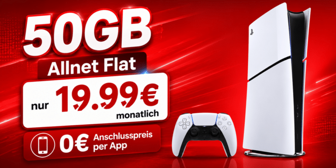Playstation 5 PS5 Slim - Digital Edition mit 50GB Allnet Flat nur 19.99€ monatlich