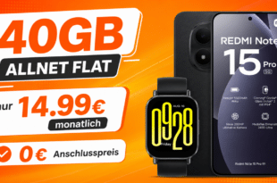 Xiaomi Redmi Note 15 Pro & Redmi Watch 5 Active mit 40GB Allnet Flat nur 14.99€ monatlich