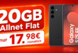 Samsung Galaxy S25 FE für einmalig 9€ mit 20GB Allnet Flat (+5GB extra SIM) nur 17.98€ monatlich