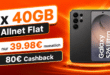 Samsung Galaxy S26 Ultra für einmalig 199€ mit 2x 40GB Allnet Flat und 80€ Cashback nur 39.98€ monatlich