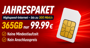 Vodafone CallYa Jahrespaket mit 365GB für einmalig nur 99.99€