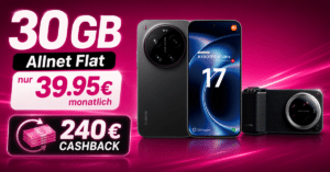 Xiaomi 17 Ultra & Photography Kit Pro für einmalig 559€ mit 30GB Allnet Flat und 240€ Cashback nur 39.95€ monatlich