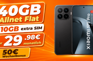 Xiaomi 17T Pro mit 40GB Allnet Flat (+10GB extra SIM) nur 29.98€ monatlich