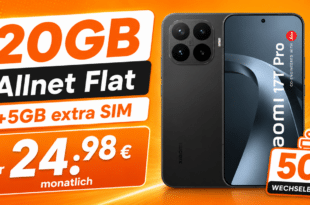 Xiaomi 17T Pro für einmalig 1€ (Einsendung Altgerät) mit 20GB Allnet Flat und 50€ Wechselbonus nur 24.98€ monatlich