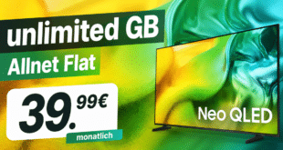 75 Zoll Neo QLED 4K Samsung TV (2026) für einmalig 129€ mit o2 unlimited Allnet Flat nur 39.99€ monatlich