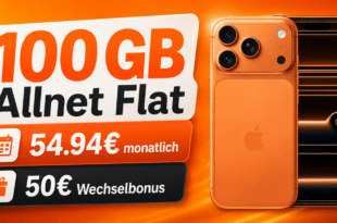 iPhone 17 Pro 512GB für einmalig 199€ mit 100GB Allnet Flat (+10GB SIM) nur 54.94€ monatlich