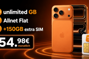 iPhone 17 Pro mit o2 unlimited GB Allnet Flat (+150GB extra SIM) nur 54.98€ monatlich