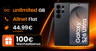 Samsung Galaxy S26 Ultra für einmalig 129€ mit Vodafone unlimited Allnet Flat & 100€ Wechselbonus nur 44.99€ monatlich