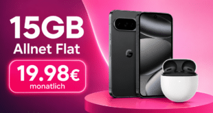 Google Pixel 10 Pro & Google Pixel Buds 2A für einmalig 1€ (Einsendung Altgerät) mit 15GB Allnet Flat nur 19.98€ monatlich