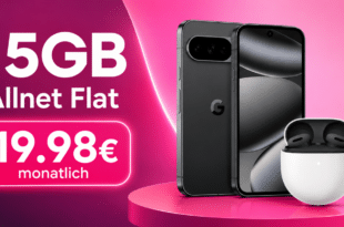 Google Pixel 10 Pro & Google Pixel Buds 2A für einmalig 1€ (Einsendung Altgerät) mit 15GB Allnet Flat nur 19.98€ monatlich