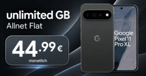 Google Pixel 11 Pro XL mit Gutscheincode für einmalig 19€ (Einsendung Altgerät) mit o2 unlimited Allnet Flat nur 44.99€ monatlich