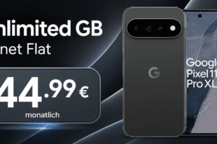 Google Pixel 11 Pro XL mit Gutscheincode für einmalig 19€ (Einsendung Altgerät) mit o2 unlimited Allnet Flat nur 44.99€ monatlich