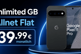 Google Pixel 11 Pro für einmalig 199€ (Einsendung Altgerät) mit o2 unlimited Allnet Flat nur 39.99€ monatlich