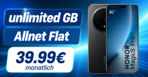 Honor Magic 8 Pro für einmalig 19€ mit o2 unlimited Allnet Flatrate nur 39.99€ monatlich