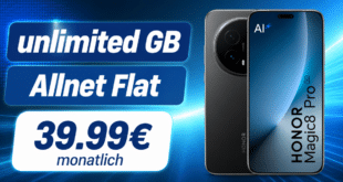 Honor Magic 8 Pro für einmalig 19€ mit o2 unlimited Allnet Flat nur 39.99€ monatlich