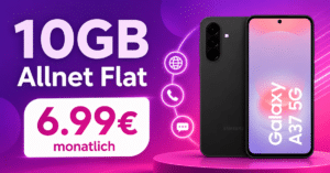 Samsung Galaxy A37 für einmalig 9€ mit 10GB Allnet Flat nur 6.99€ monatlich