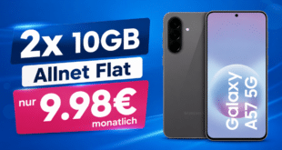 Samsung Galaxy A57 mit 2x 10GB Allnet Flat nur 9.98€ monatlich