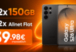 Samsung Galaxy S26 Ultra für einmalig 29€ (Einsendung Altgerät) mit 2x 150GB Allnet Flat nur 39.98€ monatlich