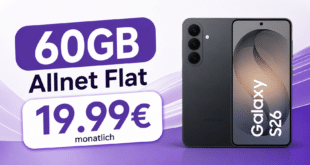 Samsung Galaxy S26 mit 60GB Allnet Flat nur 19.99€ monatlich