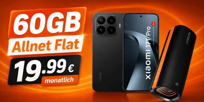 Xiaomi 17T Pro & Xiaomi Soundbox für einmalig 49€ mit 60GB Allnet Flat nur 19.99€ monatlich