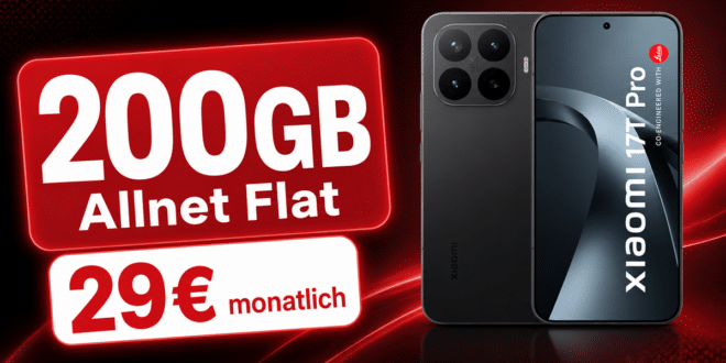 Xiaomi 17T Pro für einmalig 50€ mit 200GB Allnet Flat nur 29.00€ monatlich