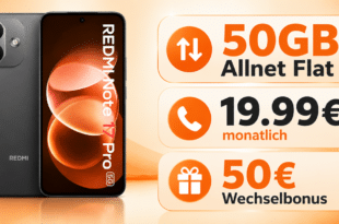 Xiaomi REDMI Note 17 Pro für einmalig 30€ mit 50GB Allnet Flat & 50€ Wechselbonus nur 19.99€ monatlich