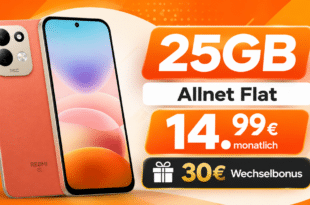Xiaomi Redmi 17 5G mit 25GB Allnet Flat und 30€ Wechselbonus nur 14.99€ monatlich