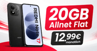 Xiaomi Redmi Note 17 für einmalig 80€ mit 20GB Allnet Flat nur 12.99€ monatlich