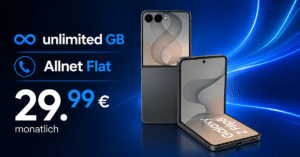Samsung Galaxy Z Flip8 für einmalig 329€ (Einsendung Altgerät) mit o2 unlimited Allnet Flat nur 29.99€ monatlich