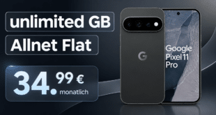 Google Pixel 11 Pro für einmalig 101€ (Einsendung Altgerät) mit o2 unlimited Allnet Flat nur 34.99€ monatlich