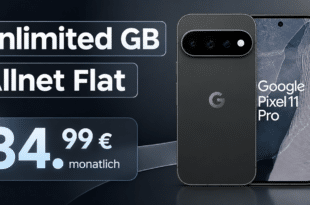 Google Pixel 11 Pro für einmalig 101€ (Einsendung Altgerät) mit o2 unlimited Allnet Flat nur 34.99€ monatlich
