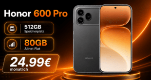 Honor 600 Pro für einmalig 59€ mit 80GB Allnet Flat nur 24.99€ monatlich