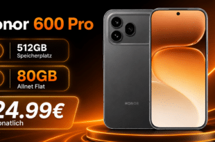 Honor 600 Pro für einmalig 59€ mit 80GB Allnet Flat nur 24.99€ monatlich