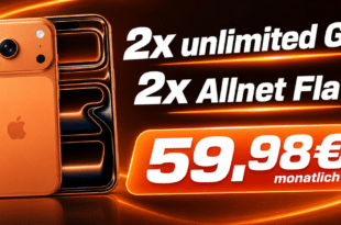 iPhone 17 Pro Max für einmalig 39€ mit o2 2x unlimited Allnet Flatrate (2 SIM Karten) für zusammen nur 59.98€ monatlich