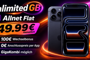 iPhone 17 Pro Max für einmalig 369€ mit Vodafone unlimited Allnet Flat und 100€ Wechselbonus nur 49.99€ monatlich