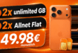 iPhone 17 Pro für einmalig 29€ mit 2x o2 unlimited GB Allnet Flat nur 49.98€ monatlich