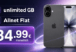 iPhone 17 für einmalig 49€ mit o2 unlimited Allnet Flat nur 34.99€ monatlich