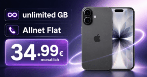 iPhone 17 für einmalig 49€ mit o2 unlimited Allnet Flat nur 34.99€ monatlich