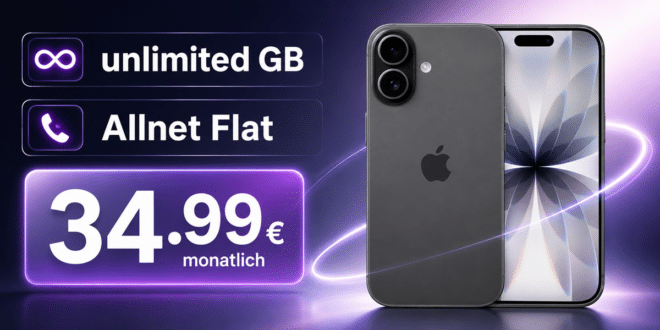 iPhone 17 für einmalig 49€ mit o2 unlimited Allnet Flat nur 34.99€ monatlich