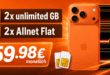 iPhone 17 Pro Max mit 256GB für einmalig 39€ mit o2 2x unlimited Allnet Flatrate (2 SIM Karten) für zusammen nur 59.98€ monatlich