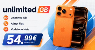 iPhone 17 Pro mit unlimited GB Allnet Flat & 125€ Wechselbonus nur 54.99€ monatlich