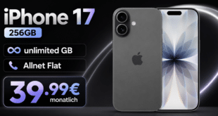 iPhone 17 mit o2 unlimited GB Allnet Flat nur 39.99€ monatlich