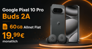 Google Pixel 10 Pro & Buds 2A für einmalig 29€ (Einsendung Altgerät) mit 60GB Allnet Flat nur 19.99€ monatlich